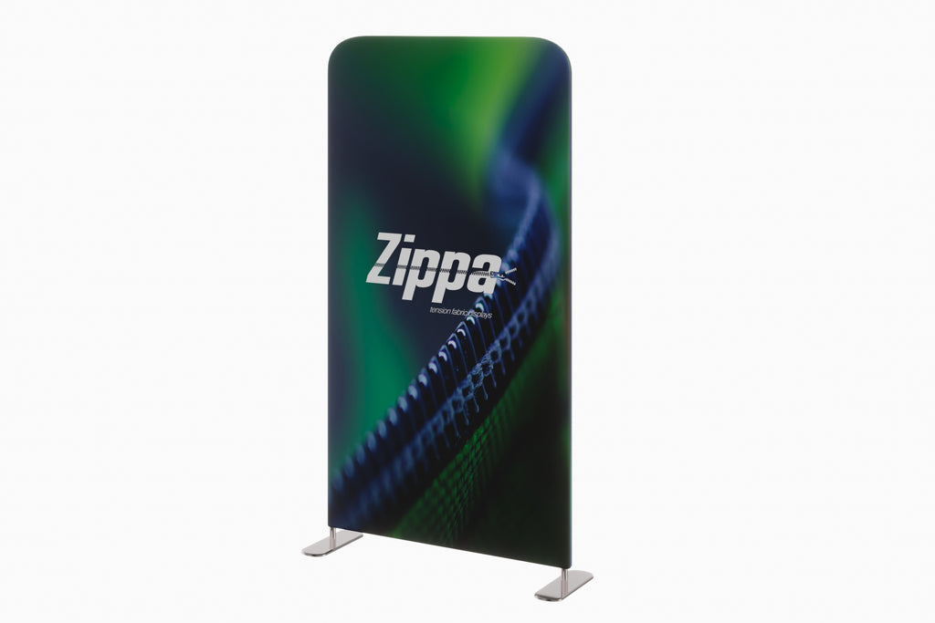 Zippa Banner Stand 48" w  48"w x 114"h Double-Sided Graphic