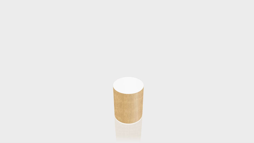 CYLINDRICAL - African Limba Base + White Top