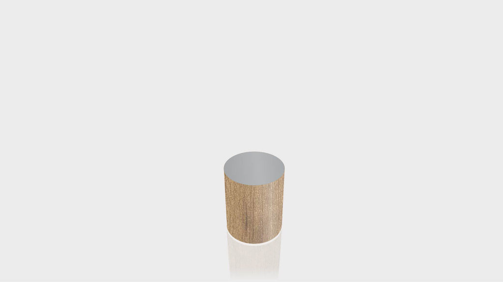 CYLINDRICAL - Cognac Maple Base + Mouse Grey Top