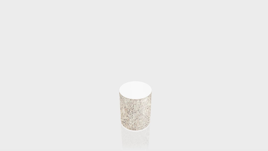 CYLINDRICAL - Concrete Stone Base + White Top