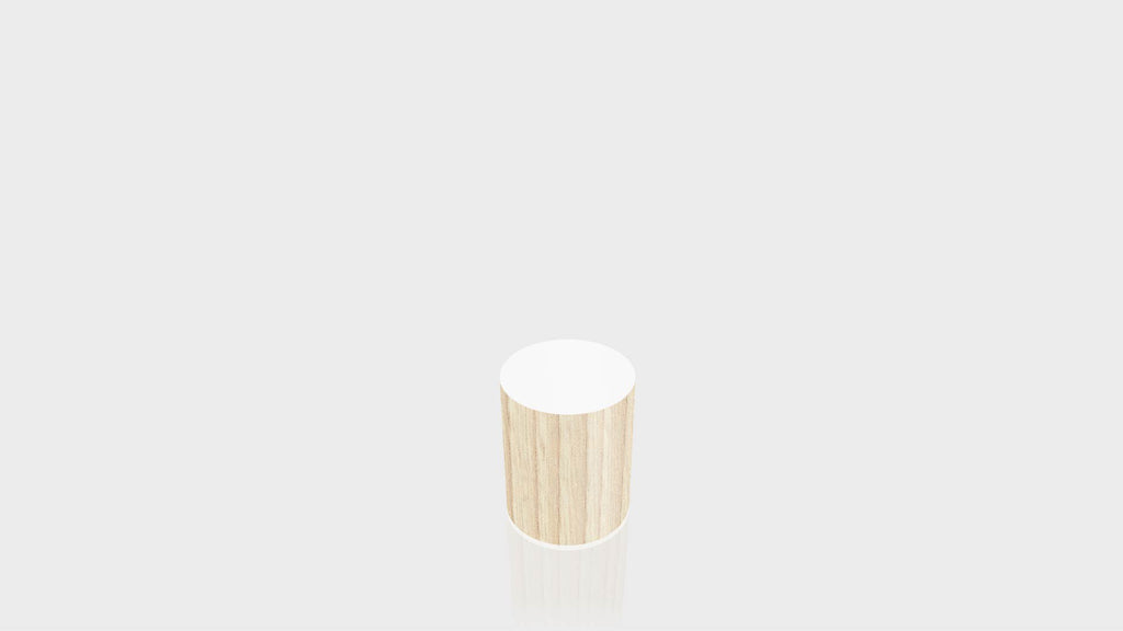 CYLINDRICAL - Natural Ash Base + White Top