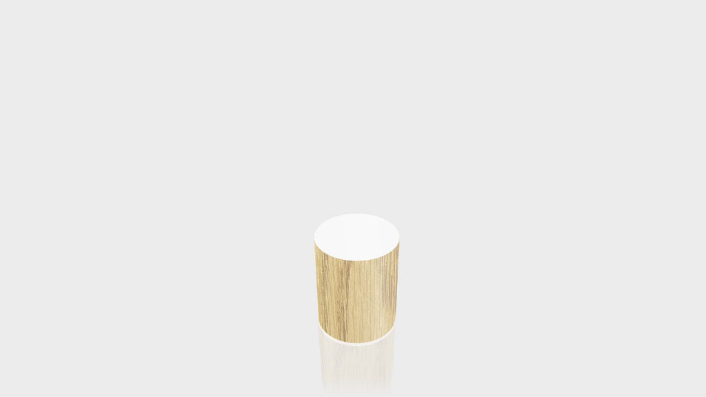 CYLINDRICAL - Natural Oak Base + White Top