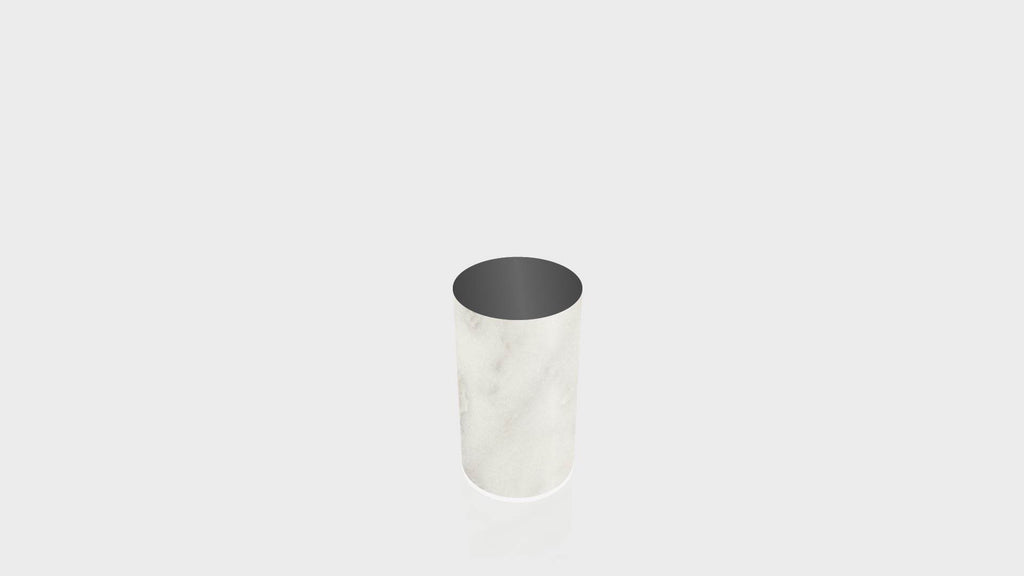 CYLINDRICAL - Carrara Bianco Base + Black Top