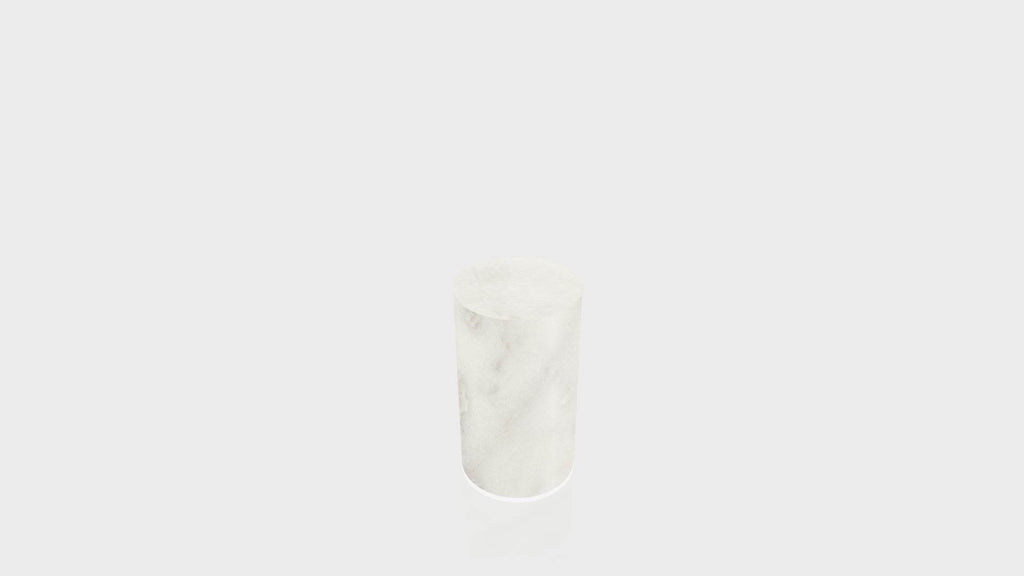 CYLINDRICAL - Carrara Bianco Base + Carrara Bianco Top