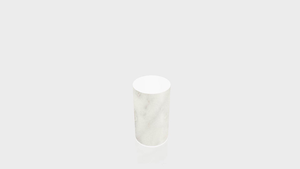 CYLINDRICAL - Carrara Bianco Base + White Top