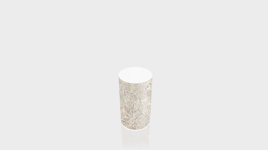 CYLINDRICAL - Concrete Stone Base + White Top