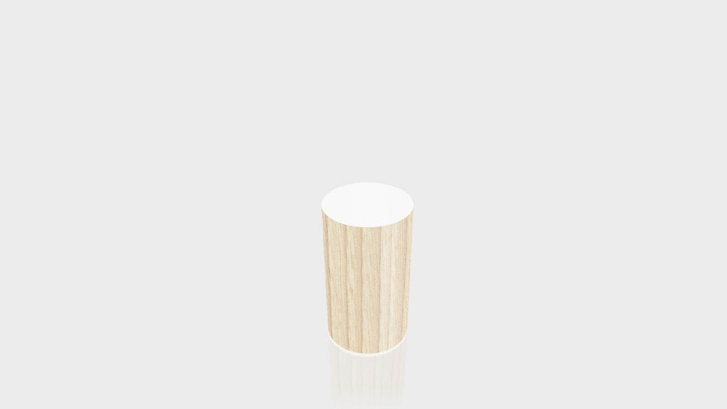 CYLINDRICAL - Natural Ash Base + White Top