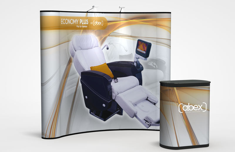 8ft Abex Economy Curve Pop-Up Display