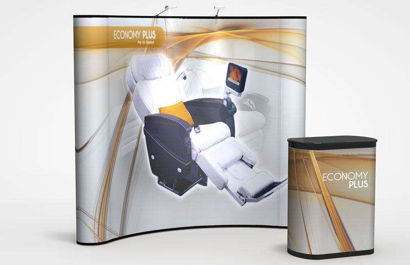 8ft Abex Economy Curve Pop-Up Display