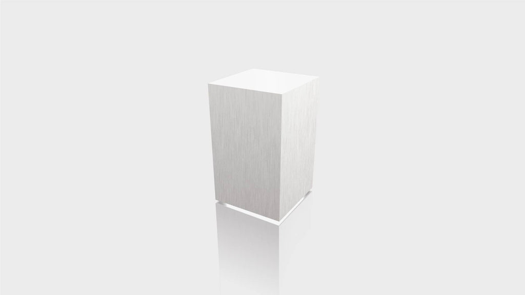 RECTANGLE - Brushed Aluminum Base + White Top