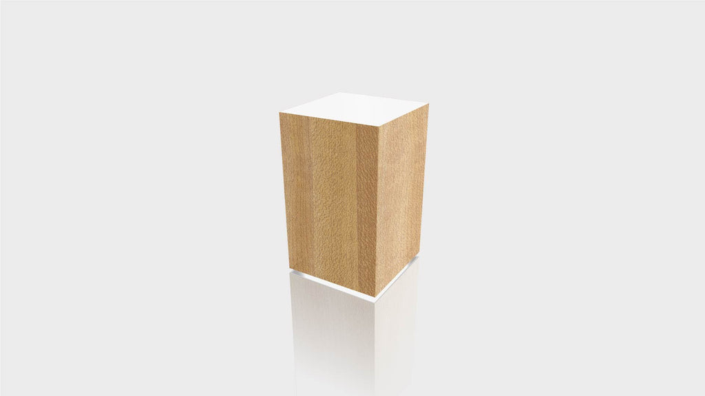 RECTANGLE - Butcherblock Maple Base + White Top